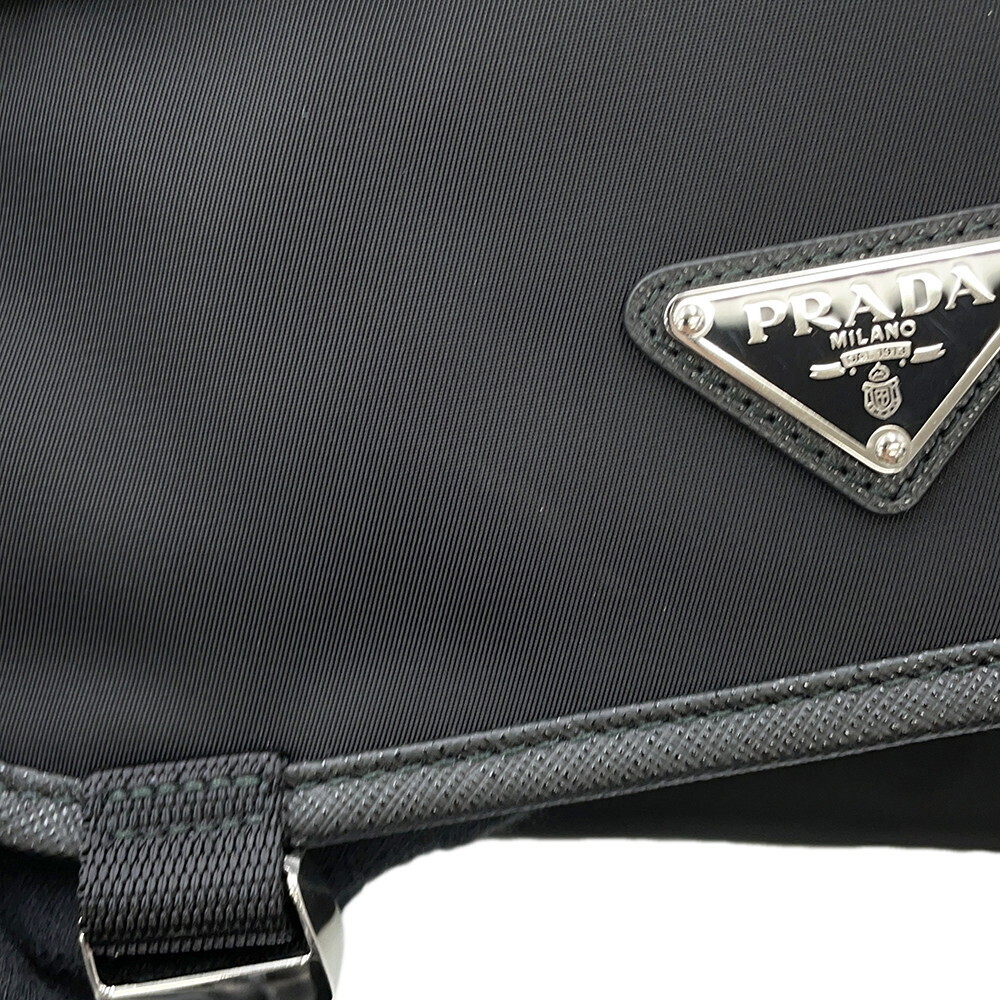 Prada Shoulder Bag Saffiano Leather Crossbody Black - Picture 7 of 12